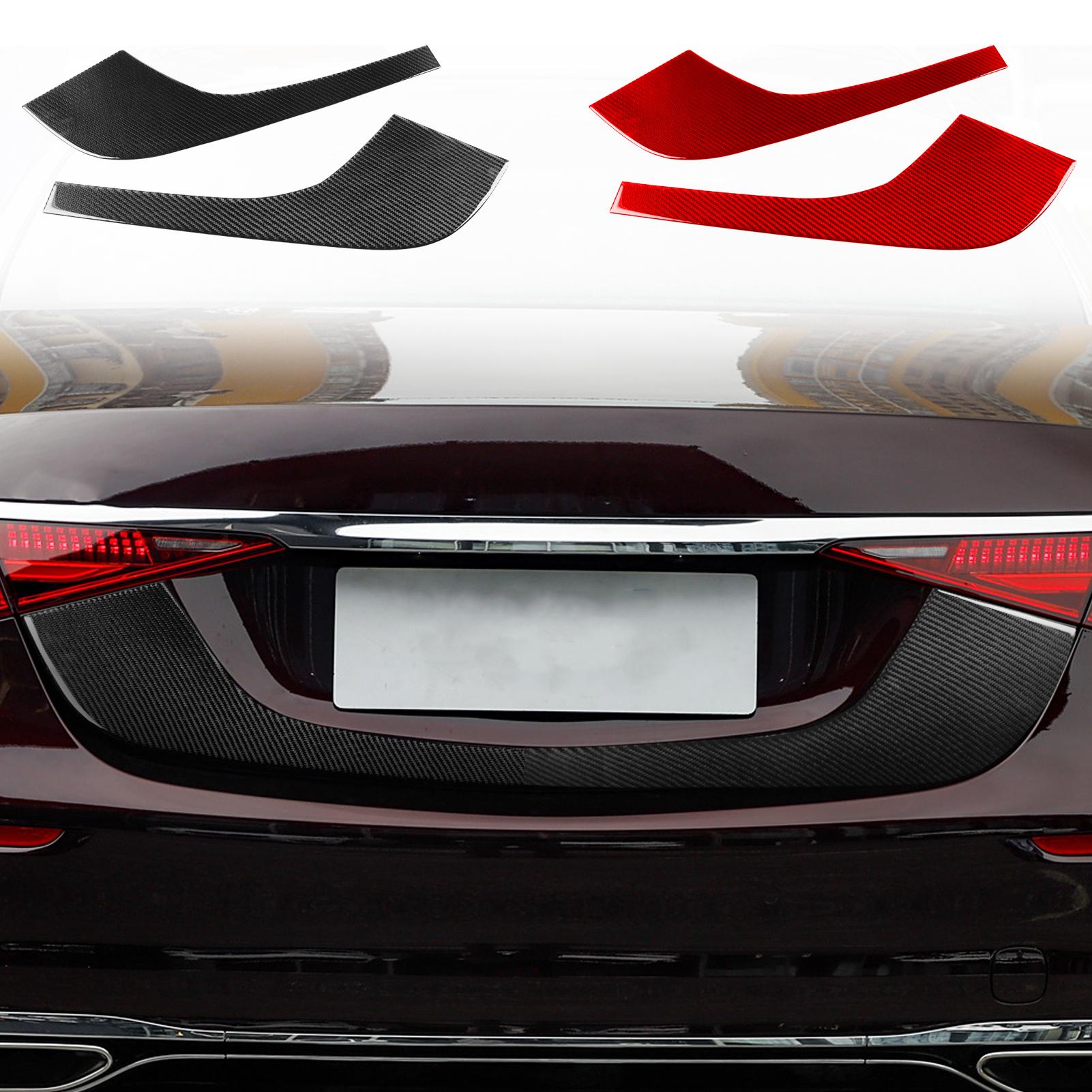 Carbon Fiber Rear Trunk Tail Box Panel Car Accessories Exterior Cover Trim Modified Sticker For Benz Maybach S Class W223 21+ Black Carbon Fiber