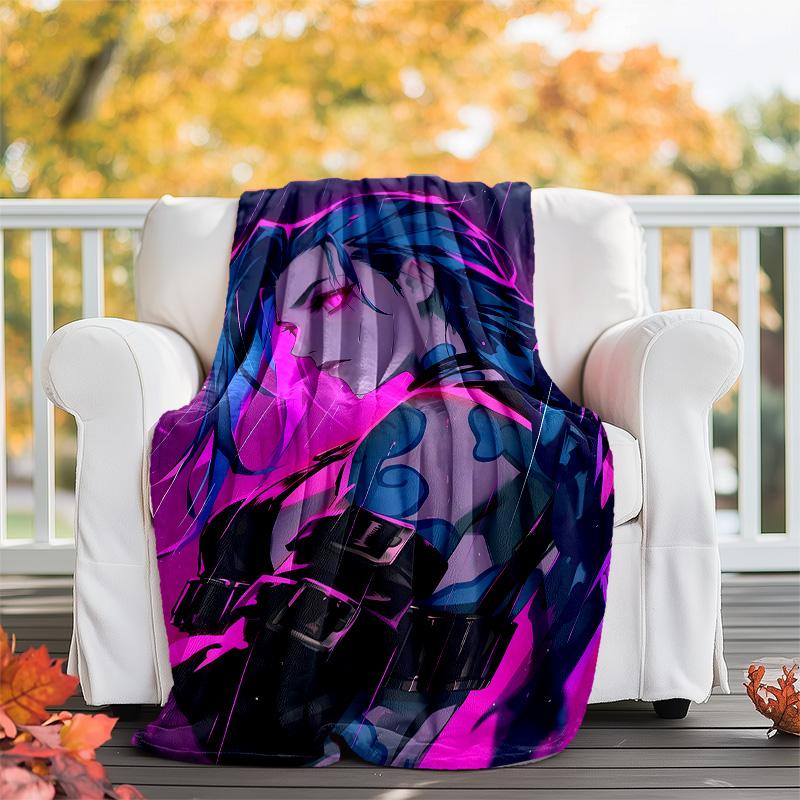 1pc Game L-Lol Theme Blanket - Digital Print, Polyester, Cozy for All Seasons, Perfect for Outdoor, and Travel