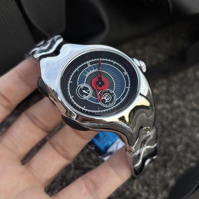 Hot Sell Alien Y2k Dial Twisted Case Oval Quartz Watch Mens Special Ellipse Creative Alien Shape Fashion Unique Men Watch Clock