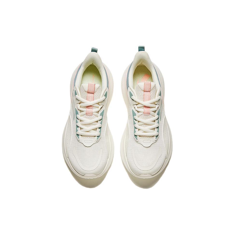 New Anta Abrasion Resistant, Breathable, Lightweight Low Top Running Shoes Women's White Pink Cyan 922345512-5
