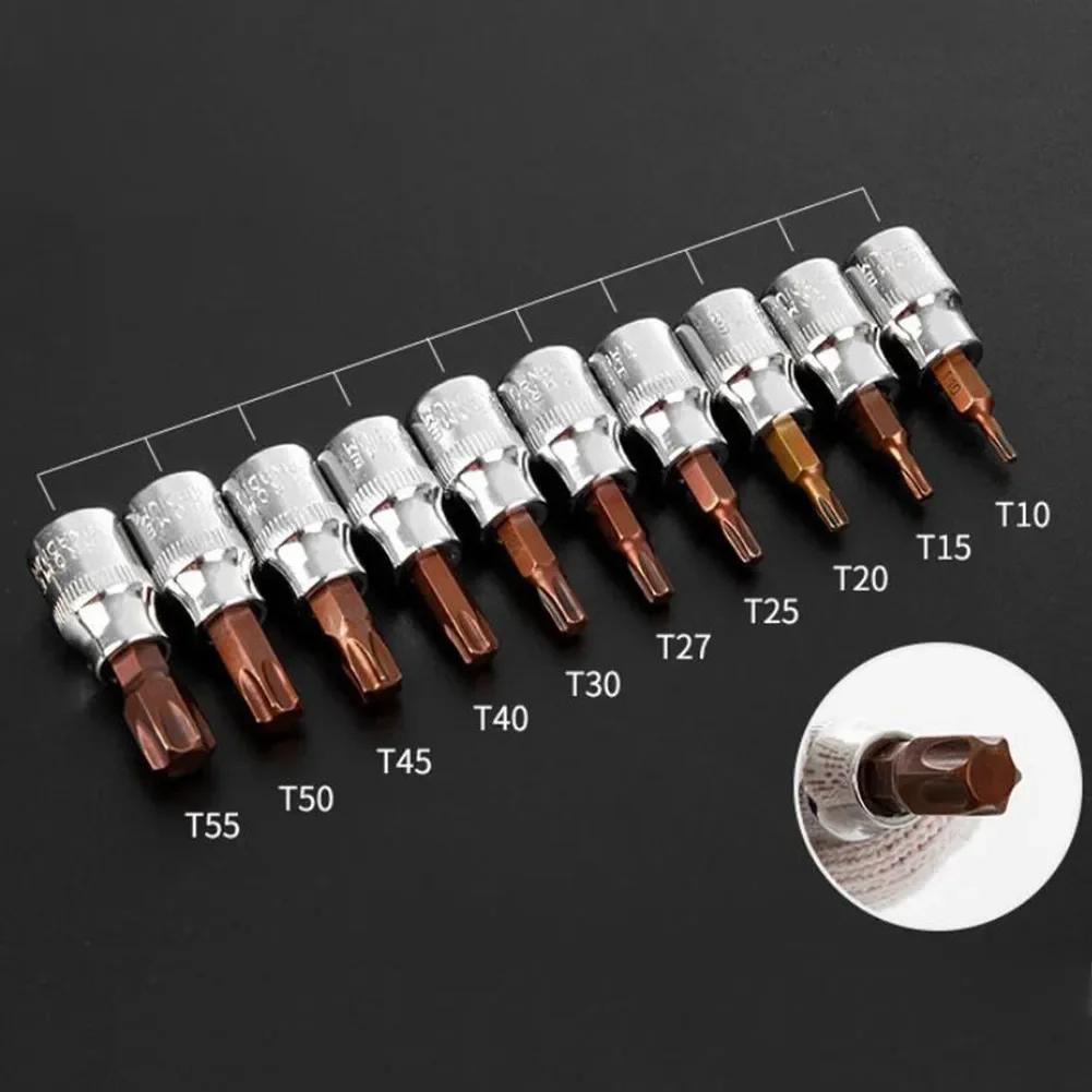 T10-T55 Drive Bit Socket 1 Pc 3/8 Inch H3-H10 Hex Socket Bit Screw Driver Socket Screwdriver Bit Tool Practical