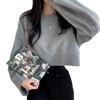 Chic Autumn and Winter Lazy Sweater Solid Color Loose Small Short Long-sleeved Round Neck Pullover Knitted Sweater Women