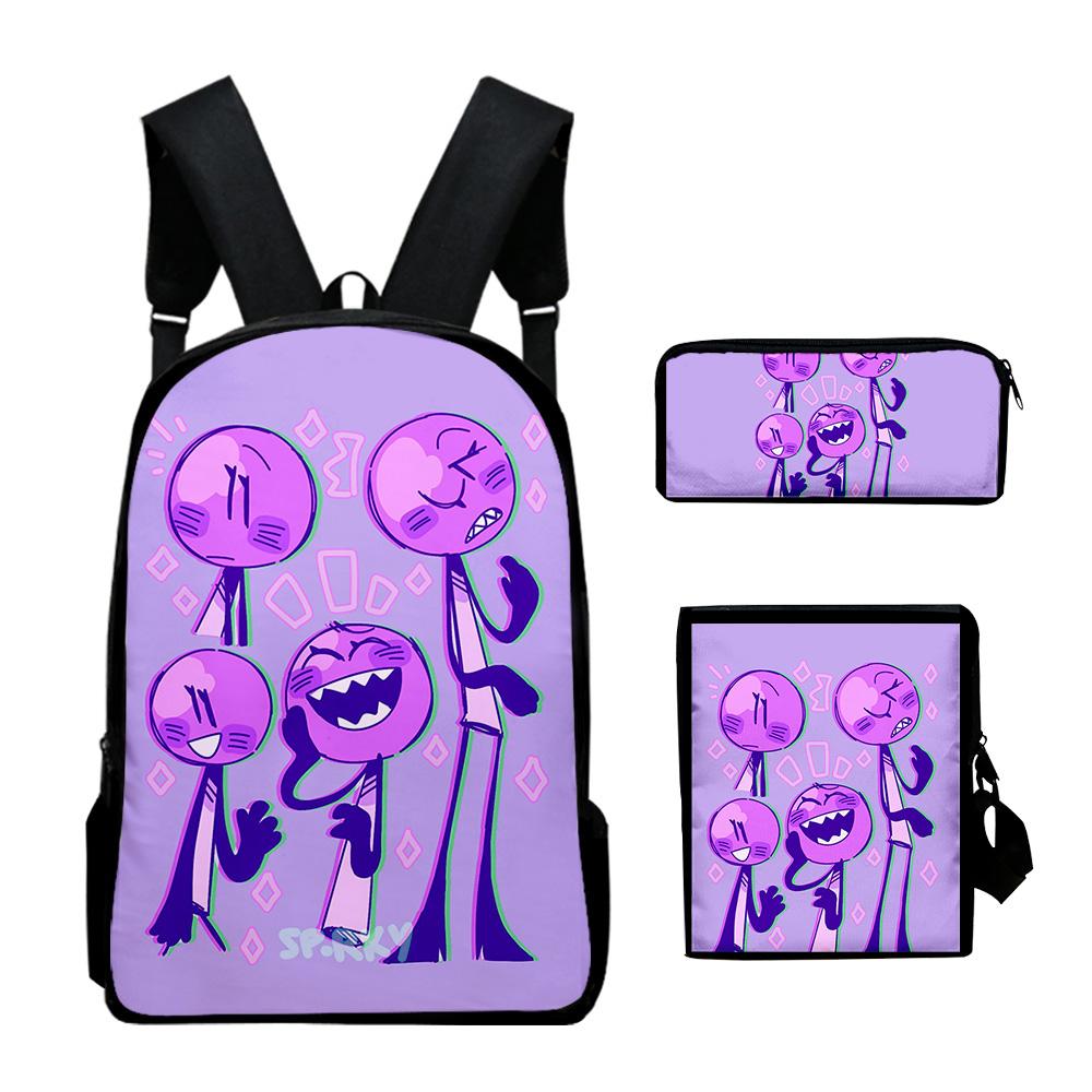 Ensemble de 3 sacs à dos Jacknjellify Battle for Dream Island : sacs bandoulière, sac à dos de jour, sac à fermeture éclair pour étudiant, trousse originale