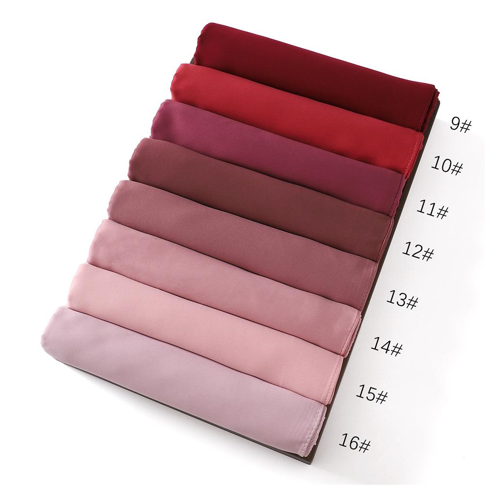 New Luxury Medine Silk Scarf For Women Muslim Plain Hijab Long Shawls Big Size Headscarf Wraps Islamic Turban Headband Bandana