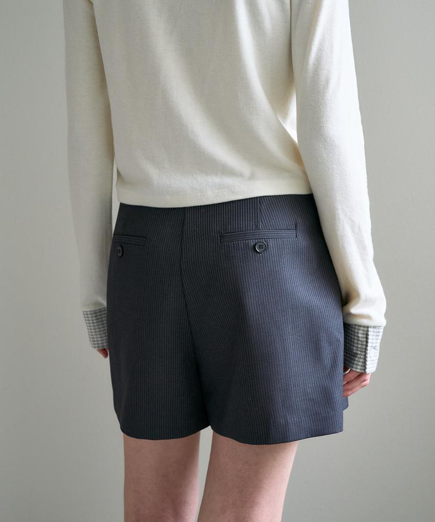 DEHEVE Buckle Wrap Skirt Pants [Charcoal]
