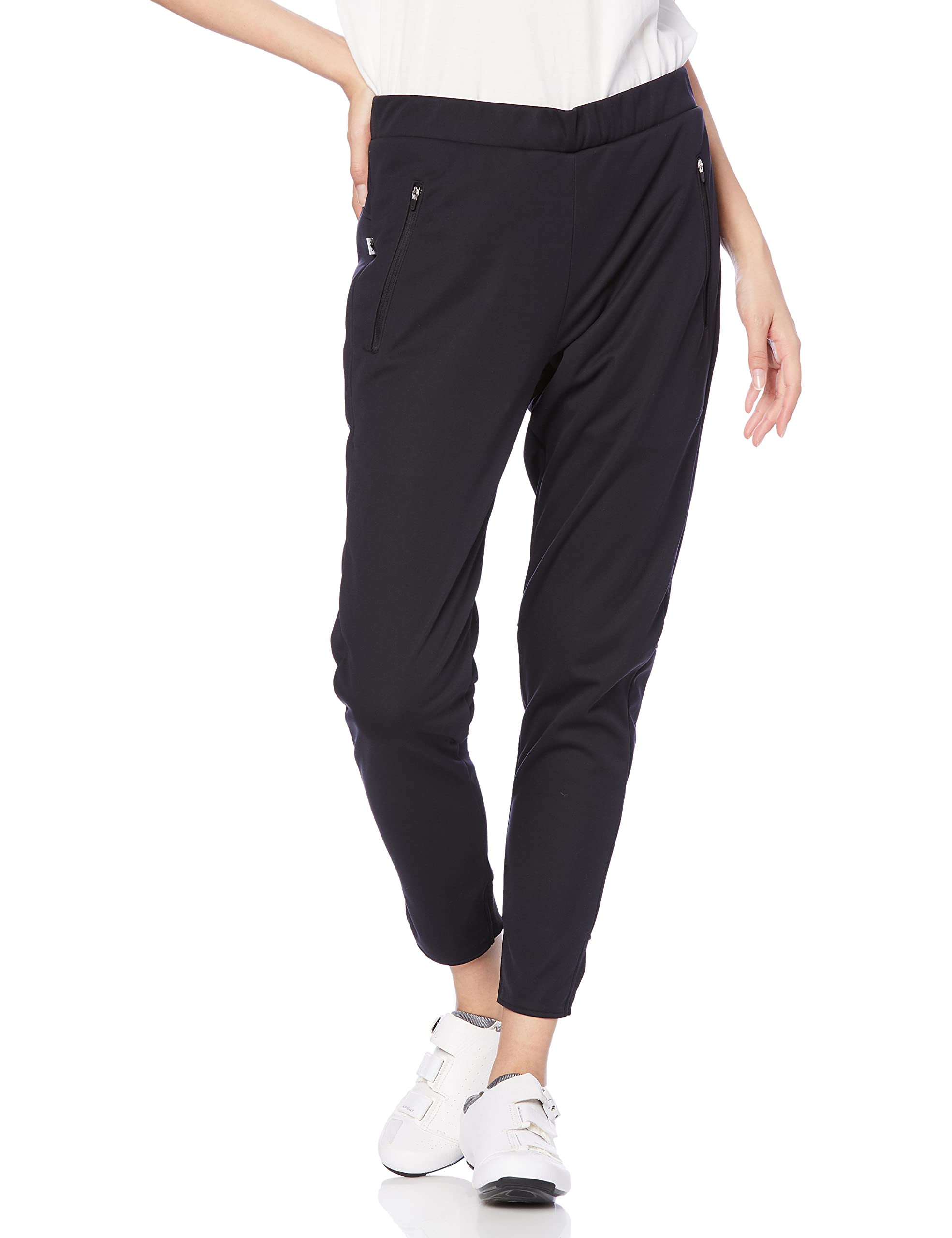 

Ветрозащитные эластичные велосипедные брюки Kapelmuur для женщин размера Platinum 36 на осень/зиму (0°C-10°C), Мягкий, Черный, чёрный