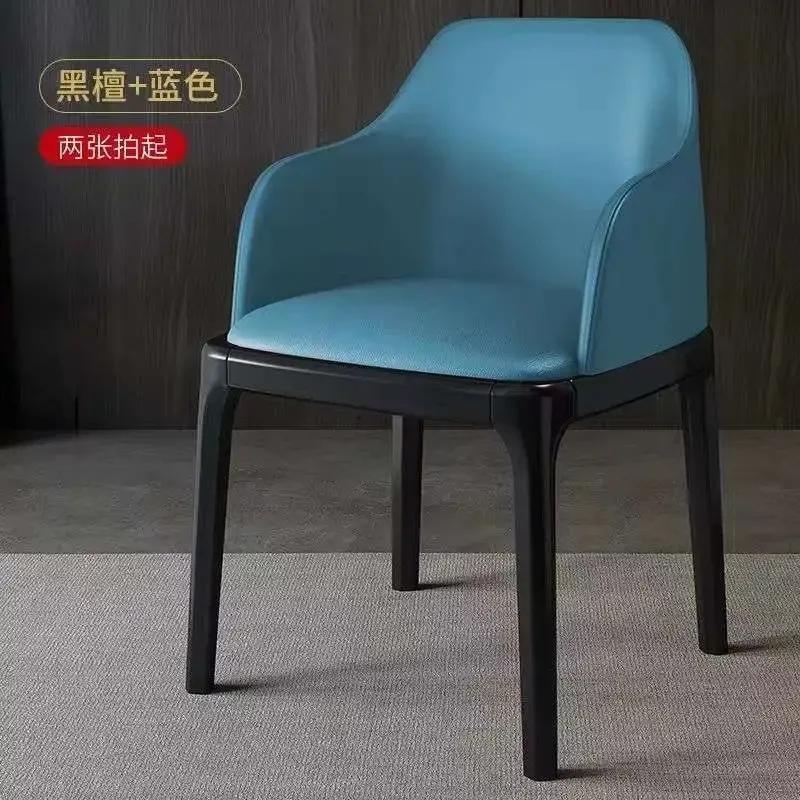 European Leisure Armchair Solid Wood Foot Leather Living Room Chairs Home Furniture Nordic Lazy Sofa Chair Balcony Dining Chairs