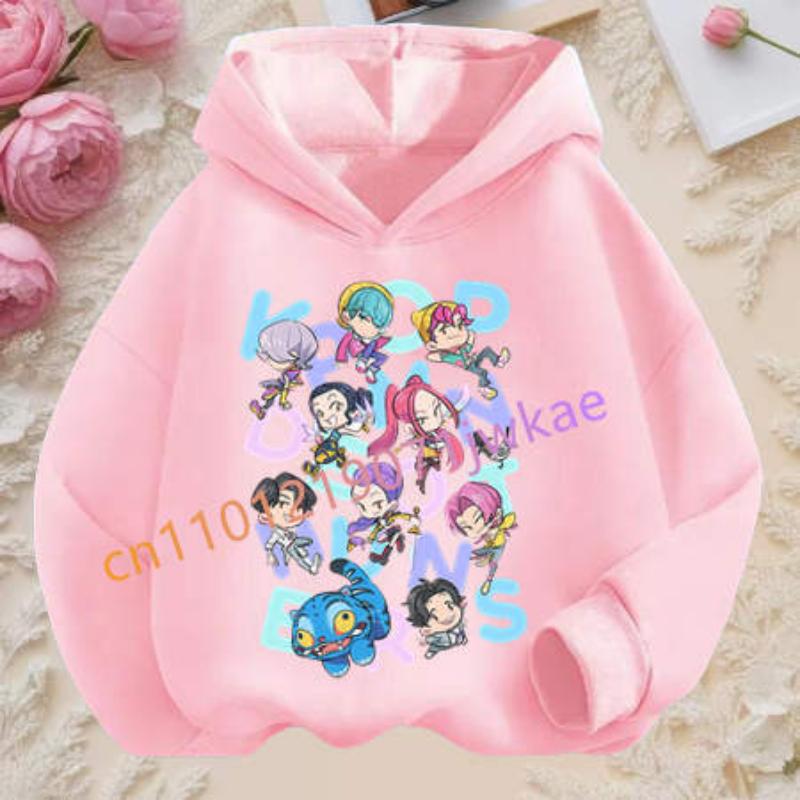 Movie New Kids K-Pop Demon Hunters Hooded Tops Toddler Girl Clothes KPop Demon Hunters Hoodie Girls Fashion Casual Sweatshirt