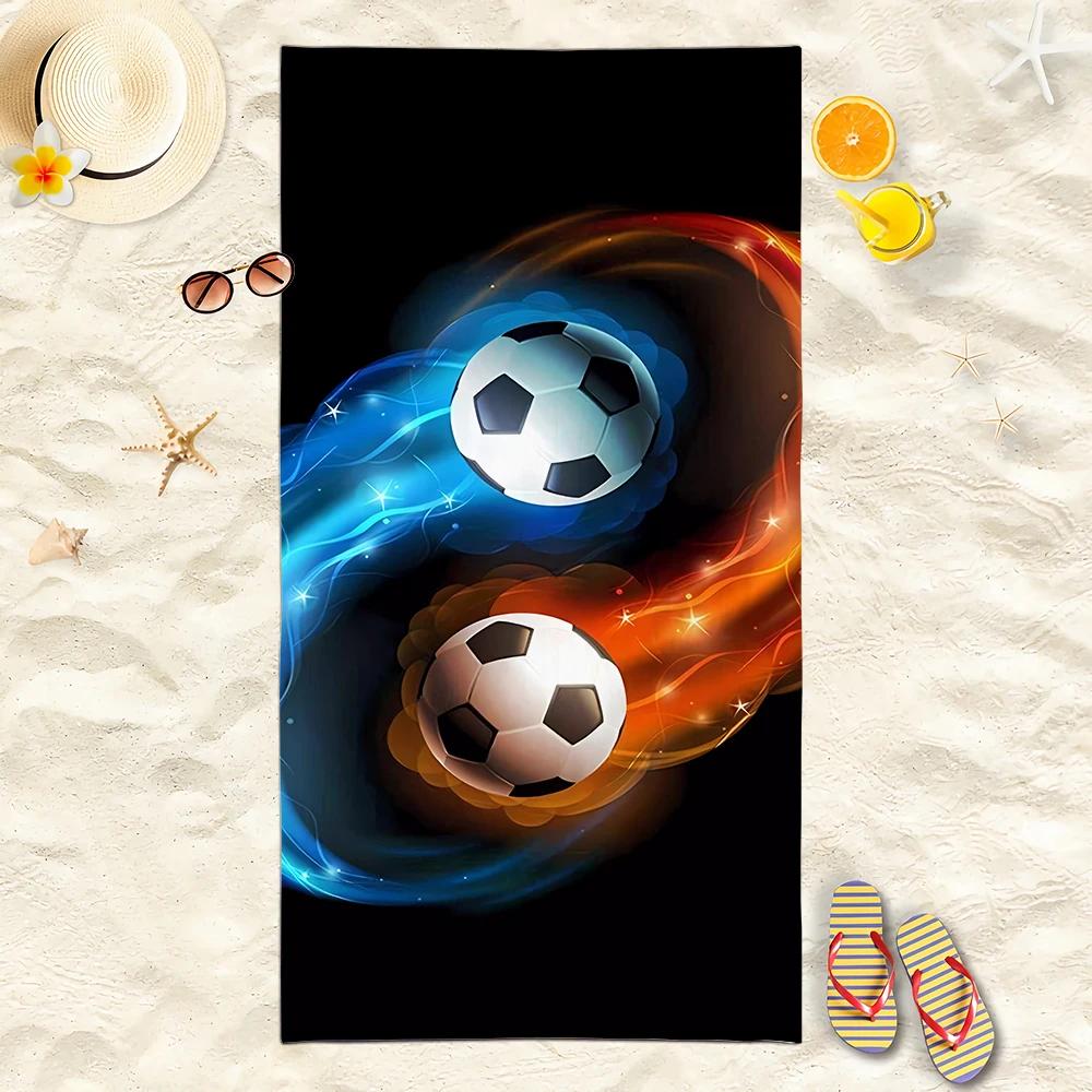 2025 New Football Beach Towel Soccer Themed Microfiber Bath Towel for Adults Seaside Quick Dry Towel