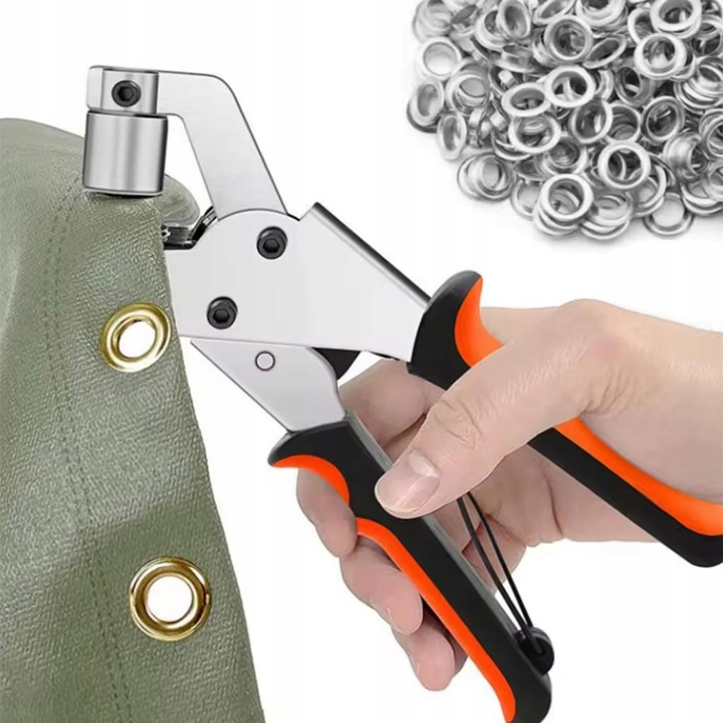 Rosfix Oczkarka Ręczna Magnetyczna ProMag 500 – Zestaw z 500 Oczkami | Do Banerów i Plandek | Średnica Oczka 10 mm