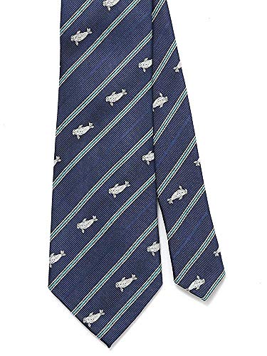 COLORATA Spotted Seal Necktie (145 X 8.5cm / Navy / Striped / 100% Silk / Jacquard Weave) Animal/Animal Gift