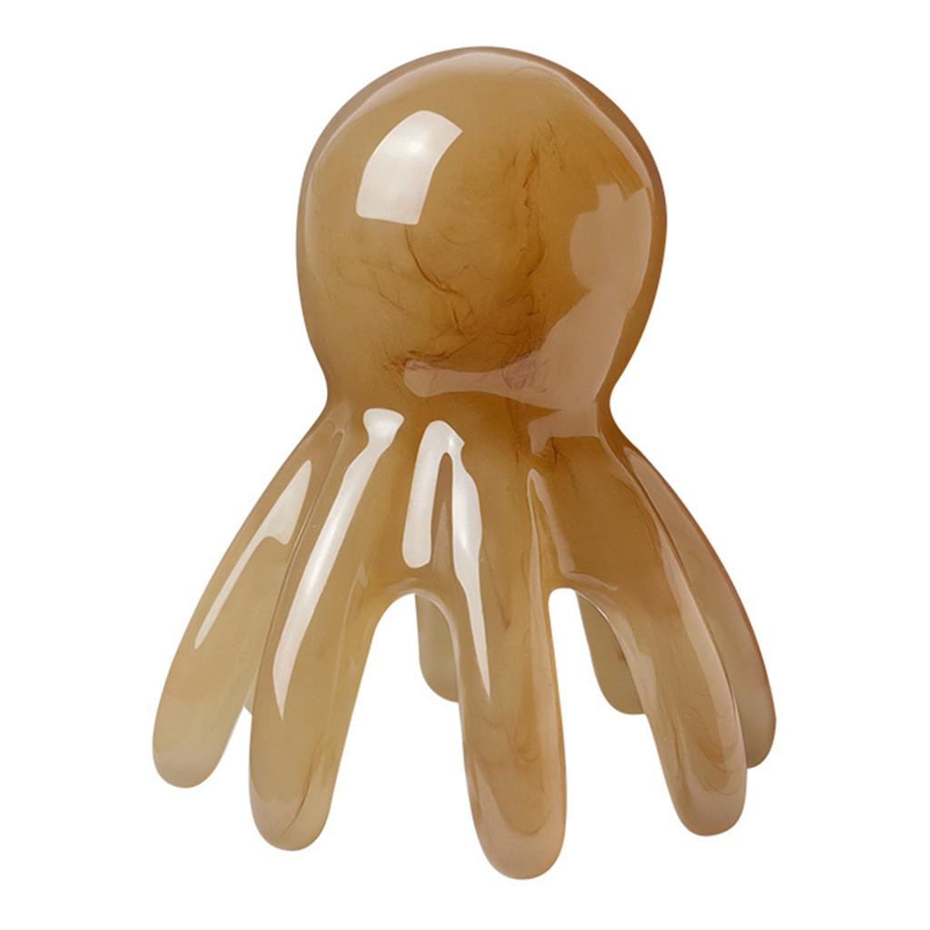 Resin Octopus Massage Comb Head Meridian Scraping Scalp Massager Tool Portable 8-Prong Head SPA Massage Comb For Anti Fatigue