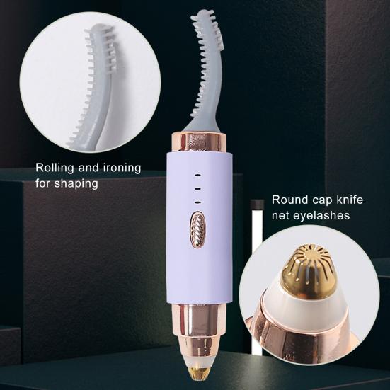 Electric Heated Eyelash Curler Eyebrow Trimmer 3 Temperature Modes USB Rechargeable Quick Heating Portable Travel Eye Lashes Clip Curling Tools