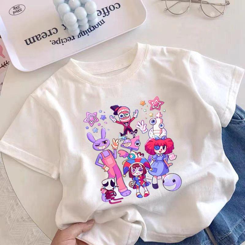 THE AMAZING DIGITAL CIRCUS Print TShirt Men Women Casual High Quality Pomni The Jester Ramen TShirts Cotton Short Sleeve Tees