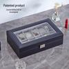 12-Slot Watch Box with Glass Lid for Dustproof Storage and Display of Mechanical Wristwatches