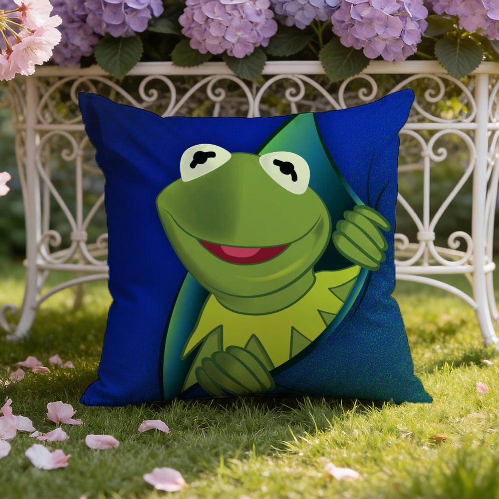 Funny K-Kermit the Frog Cushion Cover Home & Car Dual-Scene Pillow Cover: Reversible for Premium Comfort