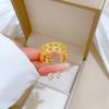 Real Gold Minimalist Chain Ring Opening Adjustable Simple Jewelry Japanese Ring Couple Ring