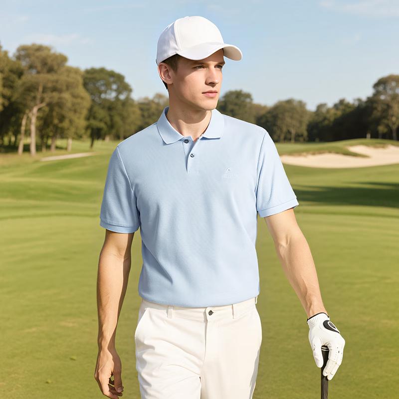 Мужская летняя деловая рубашка-поло MONTAGUT из шелковой смеси с охлаждающим эффектом 2XL/54