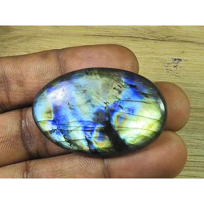 28X45X7MM Natürlicher Labradorit Oval Kristall Cabochon Lose Edelstein 77Cts. SK-3330