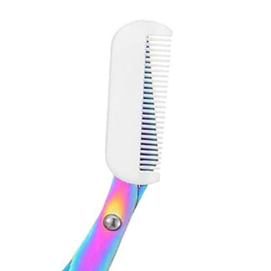 1/2/3Pcs Eyebrow Trimming Scissors with Comb Stainless Steel Non-Slip Precision Eyebrow Trimmer Men Women Brow Hair Removal Grooming Tool