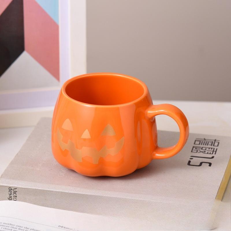 

Креативный подарок на Хэллоуин Тыква Керамическая чашка Ретро Мультяшная Парная чашка Праздничная кружка Керамическая чашка для питья 301-400ml