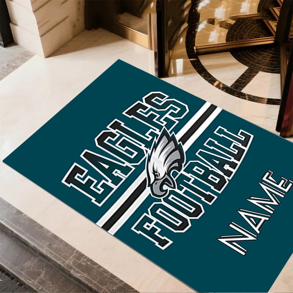 Eagles Fußballtrikot Personalisierbarer Namensbereich Teppich Geeignet für Wohnheim Arbeitszimmer Balkon Schlafzimmer Rutschfester Teppich Anime Bürodekoration