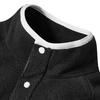 Skechers Retro Letter Stand Collar Pullover Short Fleece Jacket Women jackets Carbon-Black L423W086-0018