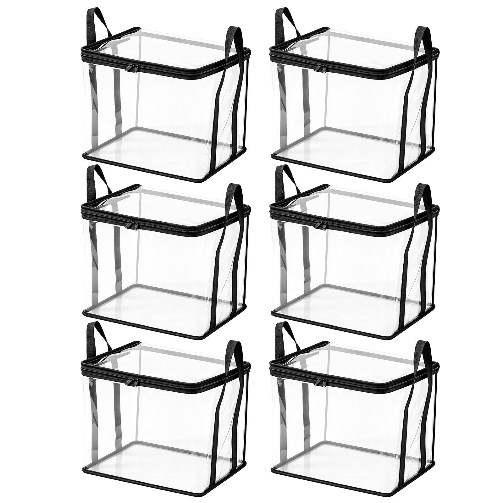 Large Thickened Transparent Plastic Storage Bags with Zipper and Handles for Clothes Moving Packing Boxes Dormitory Storage Bin Organizer Case Cover One Size белый