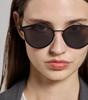 HUNTER_[WOMAN] Round Thin Metal Sunglasses - Black Polarized HTB22