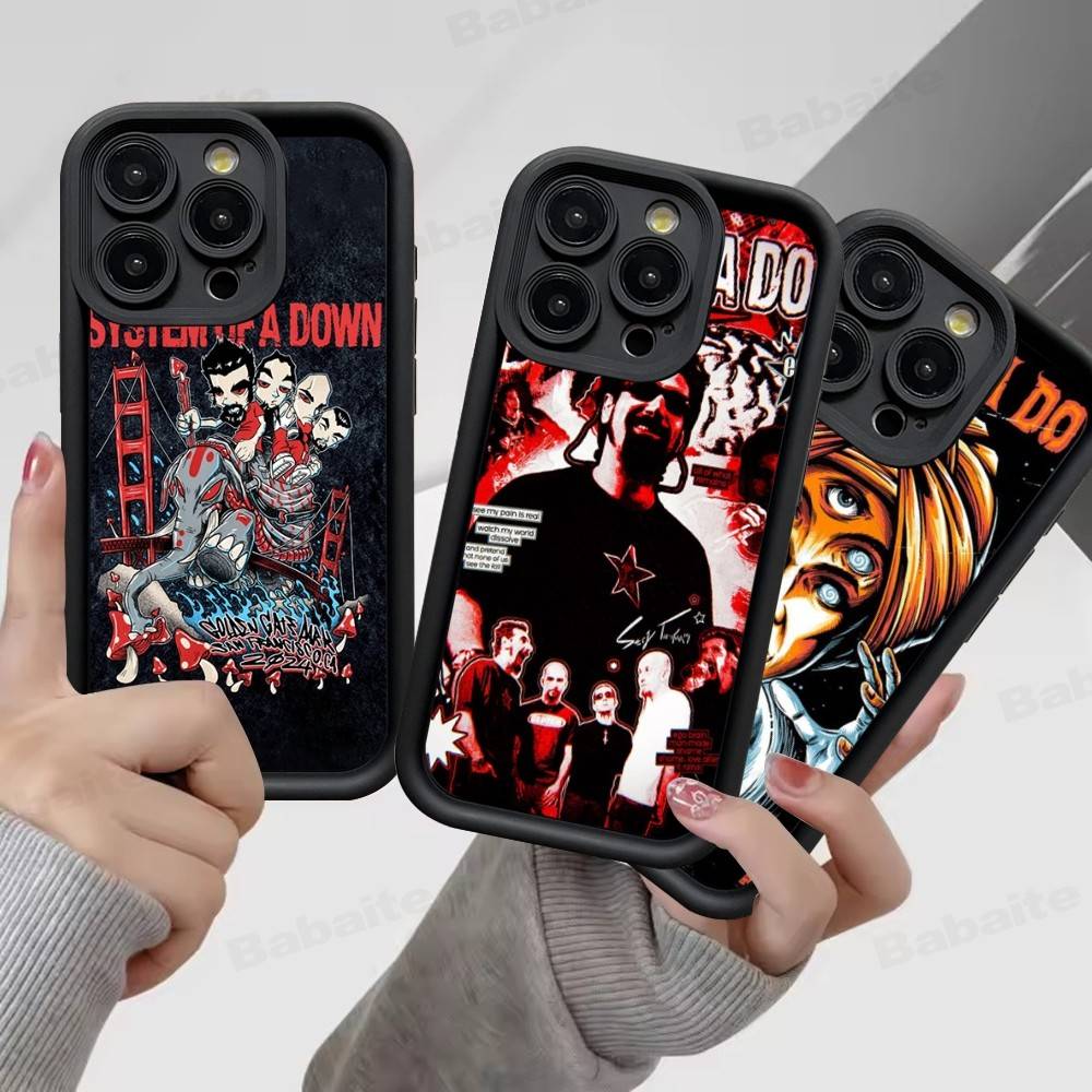 Metal Band System Of A Down For IPhone 17 Pro Max 16 15 14 13 12 11 Plus Black Soft Phone Cover