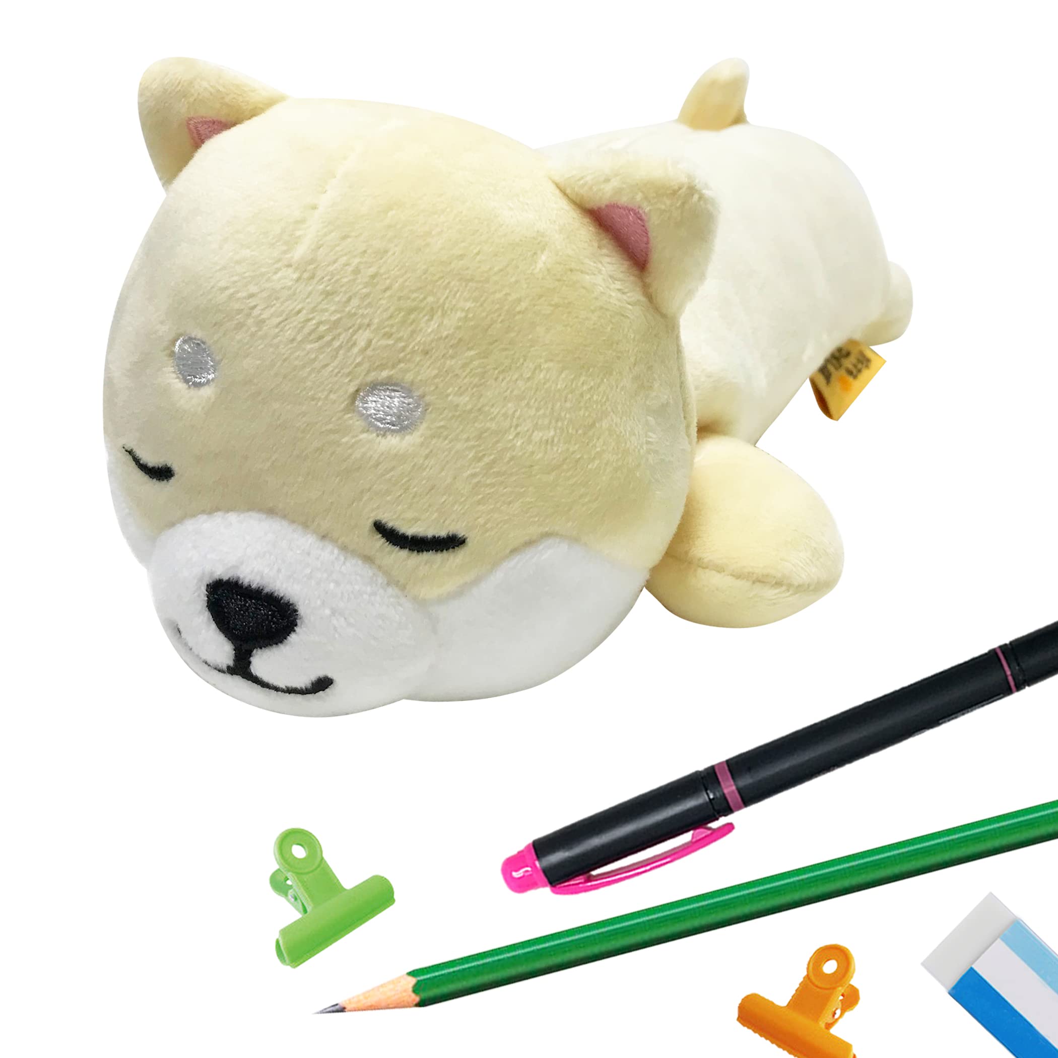 

Traveling Mameshiba Plush Pen Pencil Pencil Accessory Cosmetic Cute Shiba Soothing Pouch, Case, Case, Case, Pouch, Dog, Inu, Mameshiba, (White,