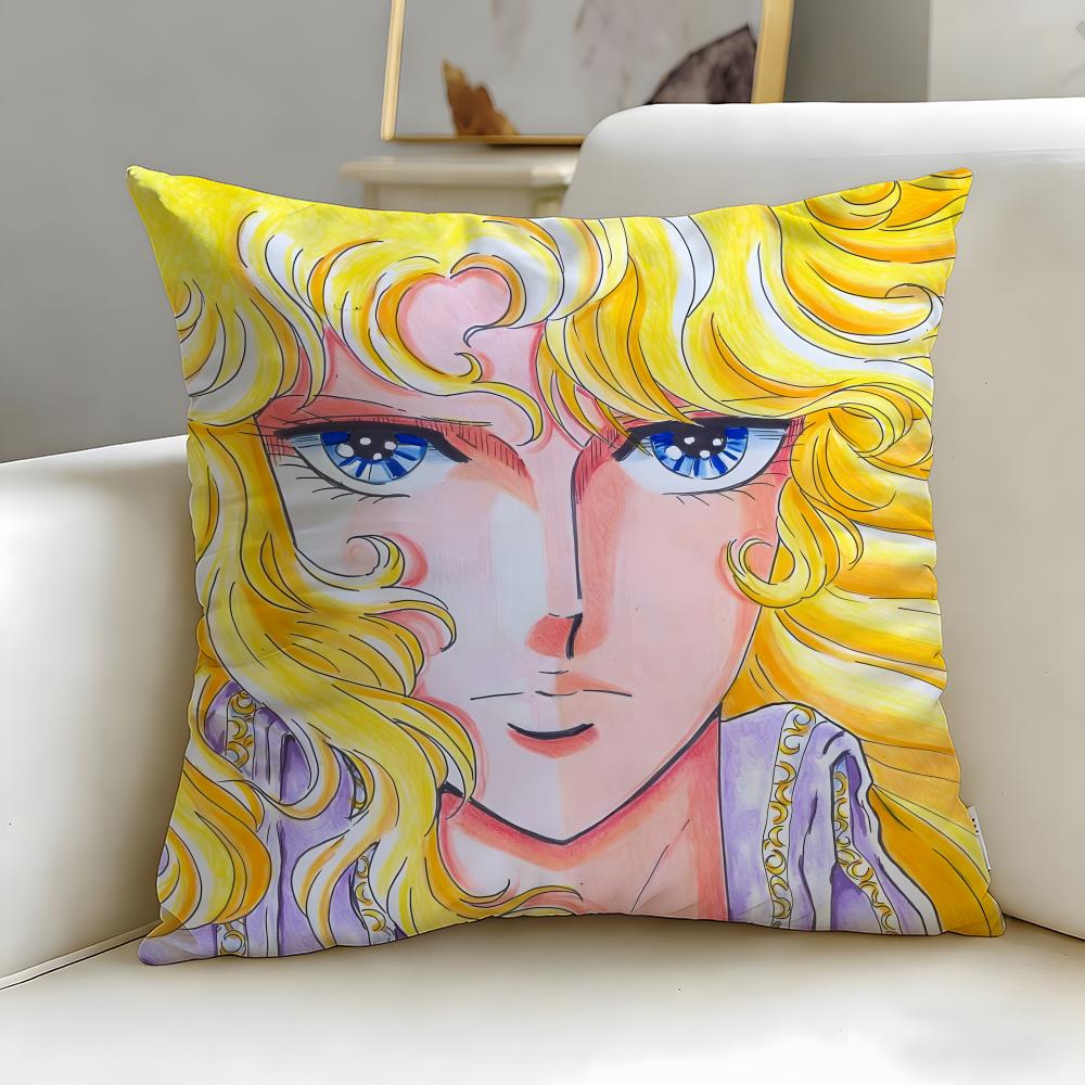 anime The Rose of Cushion Cover Soft EasyWash Pillow Case Versatile for Couch Bed Travel and Office