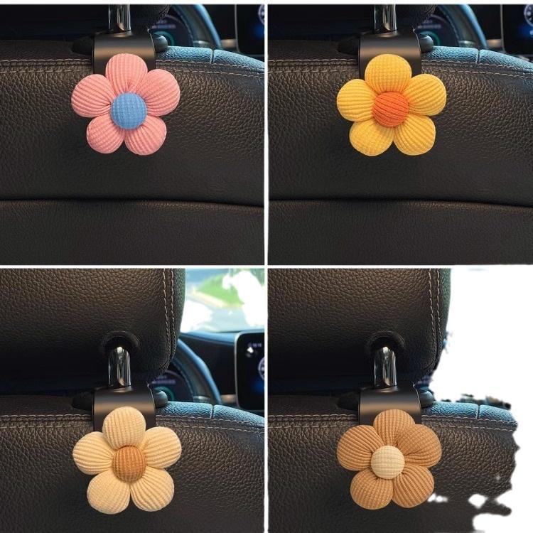 Multifunctional Car Hook: Khaki Floral Chair Back Storage Essential for Women