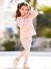 Little Maven European-Style Autumn Girls' Cartoon Bunny Floral Outfit