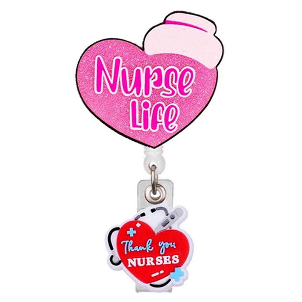Acrylic Halloween Ghost Badge Holder Rotating ID Badge Clip Retractable Badge Reel Halloween Gift for Doctor Nurse