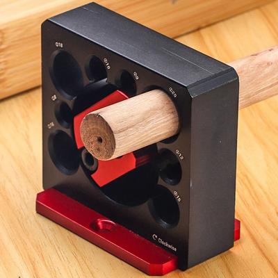 8 Holes Dowel Maker Jig Precision Adjustable Dowel Cutter Plate Wear Resistant Aluminum Alloy Electric Drill Milling Dowel