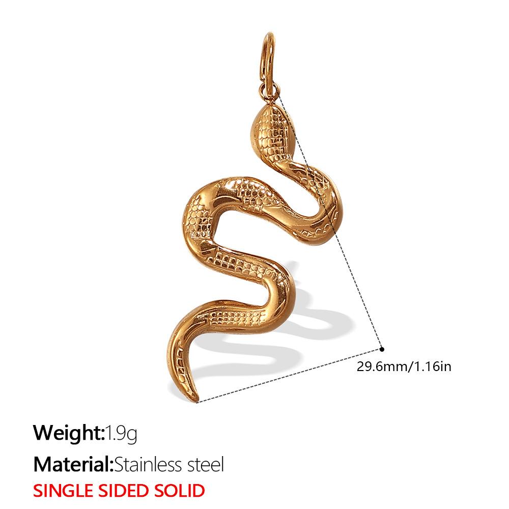 Hot Sale Round Pendant Stainless Steel Plated 18K Gold Snake Crystal Design Necklace Bracelet Accessories