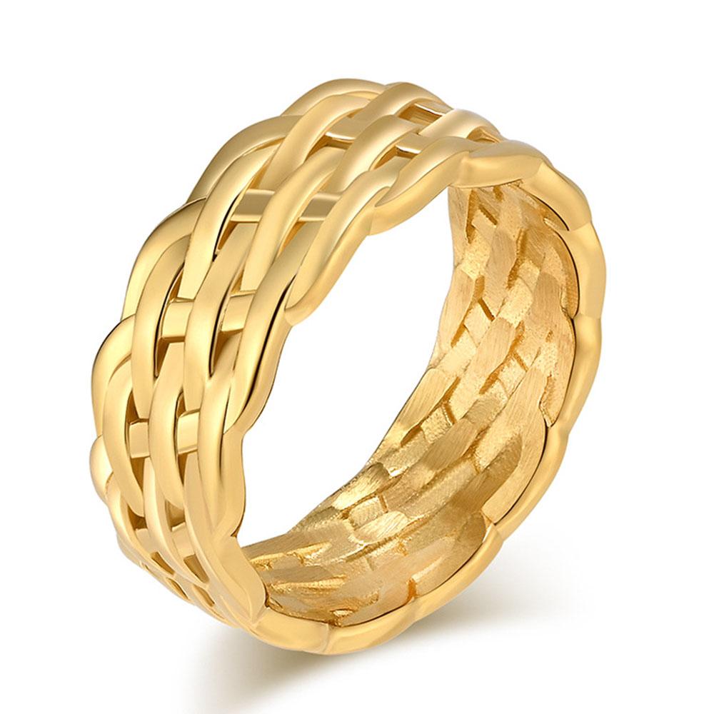 Cold Neutral Style European and American French Line Braided Titanium Steel Rings Men and Women High-end Fashion Jewelry