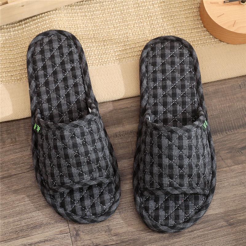 Cloth bottom slippers couple fresh and versatile home indoor silent silent does not hurt the wooden floor men's and women's four seasons