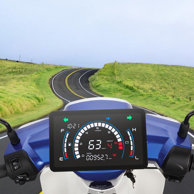 New Motorcycle Speedometer LCD Odometer Digital Gauge with Voltage fuel gauge Dashboard For Honda EX5 Dream/EX5 Ipowed