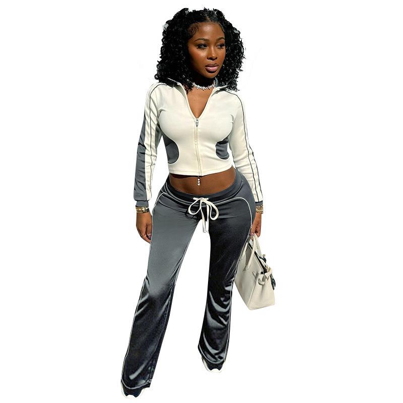 European Style Slimming Sportswear Set: Stand Collar Slim Fit Top & Shorts 2025