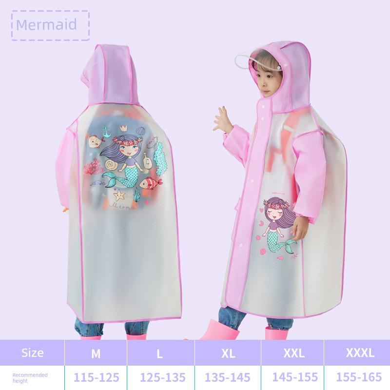 Children's Raincoat for Boys and Girls with Backpack Space, Double Placket, Large Brim, Rainproof, Outdoor Use, Student-Specific Rain Poncho for