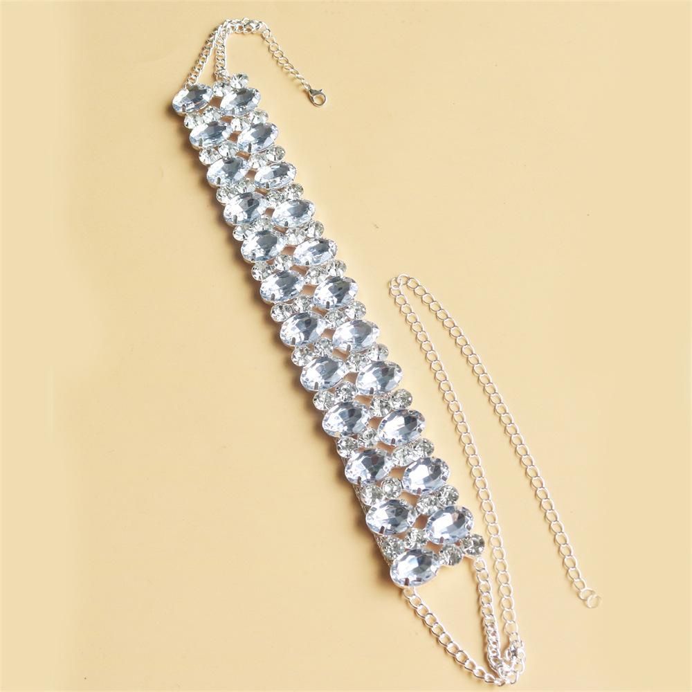 Europe And The United States Are Full Of Diamond Necklaces, Bridal Wedding Accessories Have A Simple Temperament, Two Rows Of Large Diamond Neck Chain