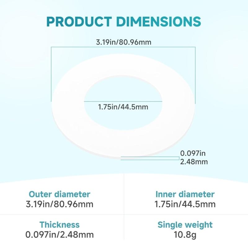 4pcs Silicone Toilet Washer Toilet Drain Valves Seal Rings Replacement Gaskets for Leakproof Performances