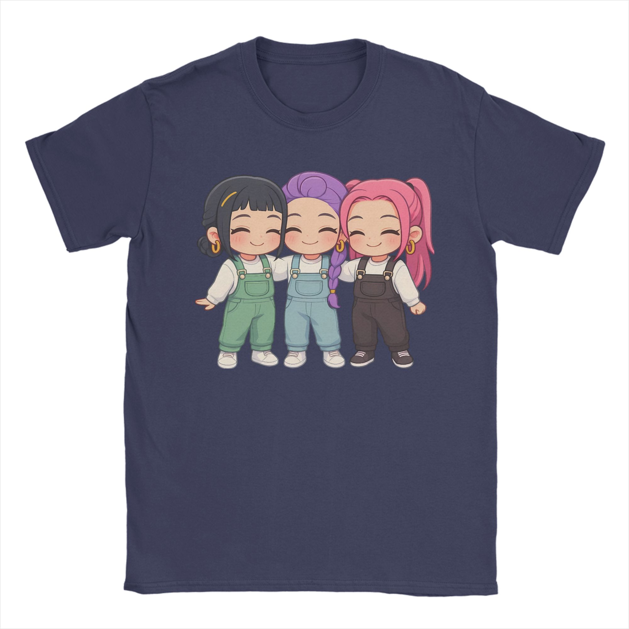 

Chibi Huntrix Kpop Demon Hunter Kawaii Saja Girls T-Shirts for Men Vintage Cotton Tees O Neck Short Sleeve T Shirt Printing Tops 4XL