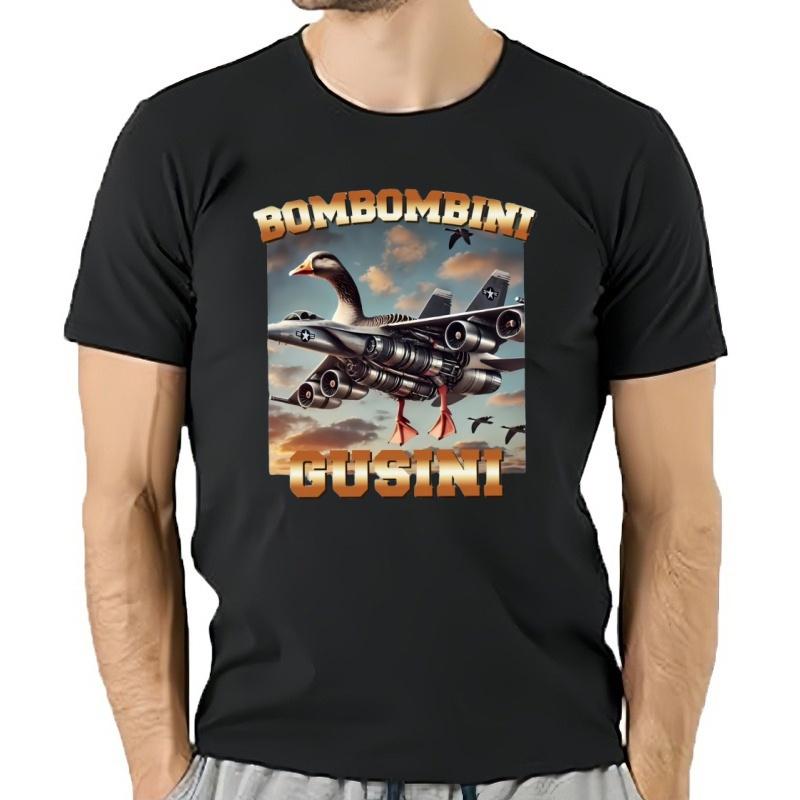 Bombombini Gusini lustiges italienisches T-Shirt Brainrot Meme Sommer T-Shirts 100% weiche Baumwolle