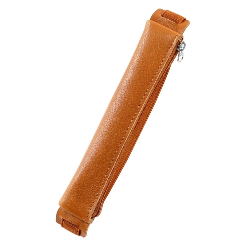 

Leather Capacitive Pencil Sleeve Stylus Pen Case Adjustable Elastic Band Pencil Case for Tablet Notebook Journal жовтий/коричневий