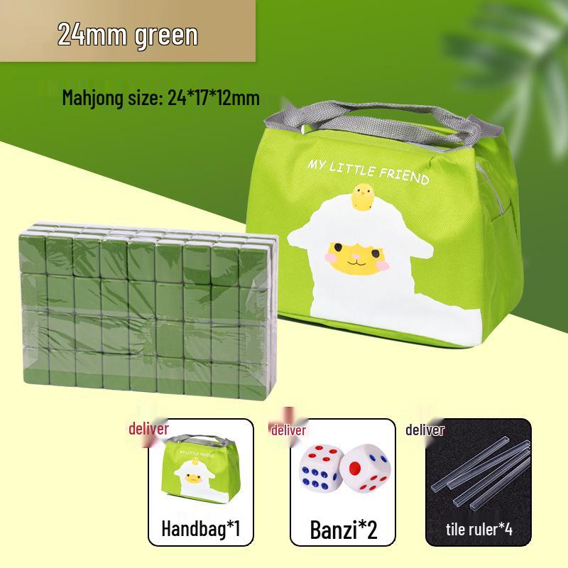 Conjunto de Mahjong Compacto: Azulejos Pardal Sólidos Esculpidos, Tamanhos 24mm e 30mm, Ideais para Uso em Viagens e Dormitórios