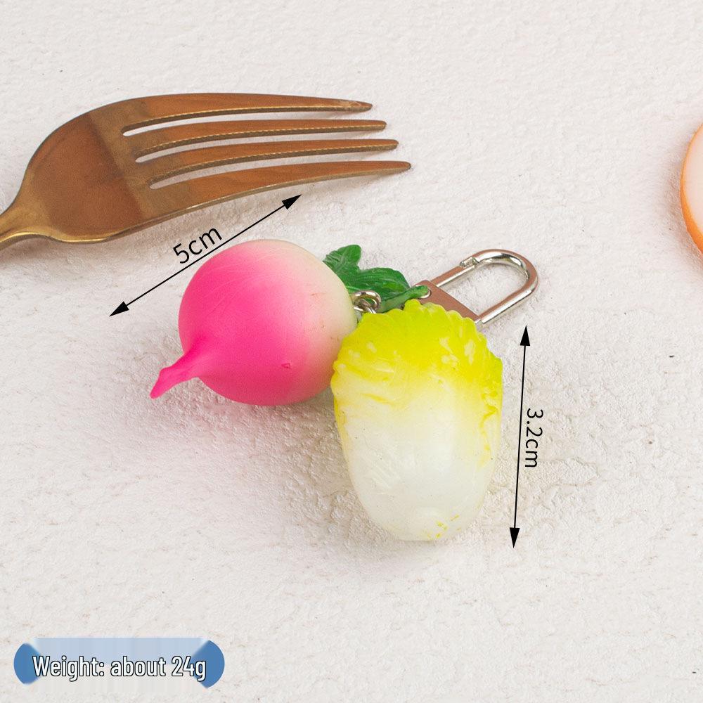Miniature Food Keychain: Fruit, Vegetable & Beef DIY Backpack Pendant Toy