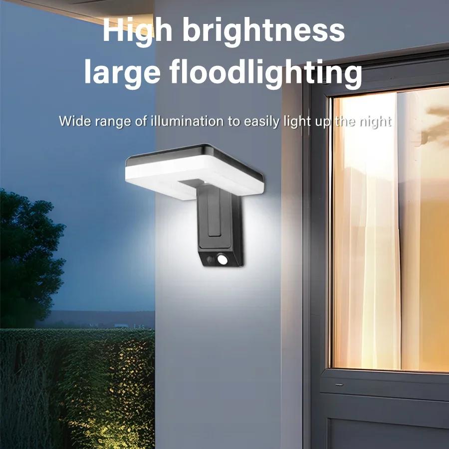 120° Solar LED Light Outdoor Wall Light Waterproof Spotlight Motion Sensor Solar 3 Modes Street Light Garden Garage Decoration